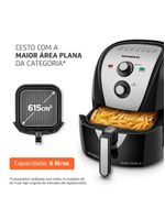 Fritadeira elétrica sem Óleo air fryer mondial afn-60 6l preta/inox