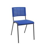 Cadeira Niala Montada Azul Bic em Aço e Polipropileno NR17 Plaxmetal