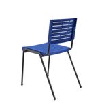 Cadeira Niala Montada Azul Bic em Aço e Polipropileno NR17 Plaxmetal