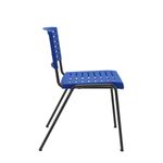 Cadeira Niala Montada Azul Bic em Aço e Polipropileno NR17 Plaxmetal