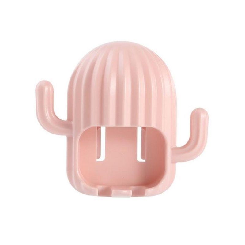 Porta Escova De Dente De Parede Cacto – Organizador Divertido Para Banheiro Rosa