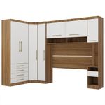 Quarto 7 Portas 5 Gavetas Cab Cs Paris Master Luciane Móveis Avelã Pf-branco Pf