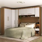 Quarto 7 Portas 5 Gavetas Cab Cs Paris Master Luciane Móveis Avelã Pf-branco Pf