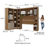 Quarto 7 Portas 5 Gavetas Cab Cs Paris Master Luciane Móveis Avelã Pf-cinammon Pf