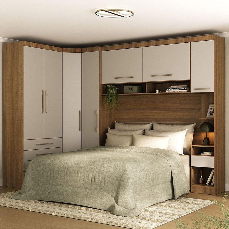 Quarto 7 Portas 5 Gavetas Cab Cs Paris Master Luciane Móveis Avelã Pf-cinammon Pf
