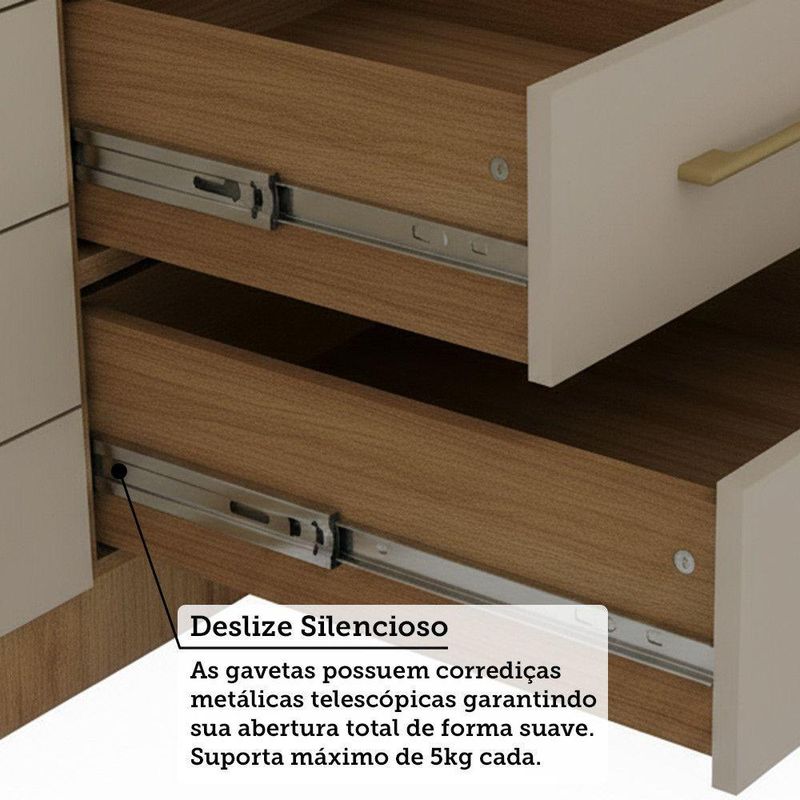 Quarto 7 Portas 5 Gavetas Cab Cs Paris Master Luciane Móveis Avelã Pf-cinammon Pf