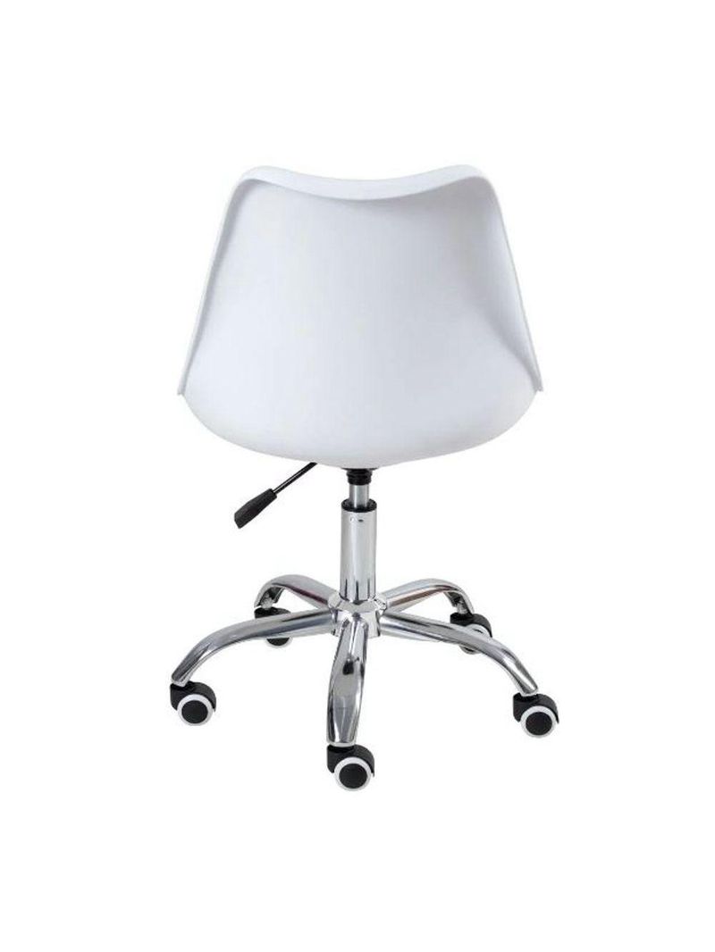 Kit 4 Cadeira Leda Giratória, Base Cromada Com Rodízios, Regulagem De Altura,branco