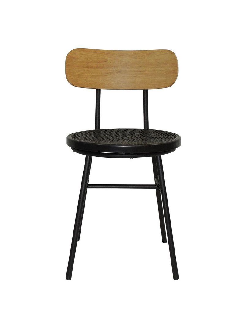 Cadeira Retro Decorativa Com Encosto Caramelo Preta Overseas
