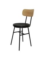 Cadeira Retro Decorativa Com Encosto Caramelo Preta Overseas