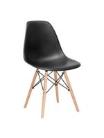 Cadeira Eiffel Charles Eames Preta Com Base De Madeira, Elegância E Conforto