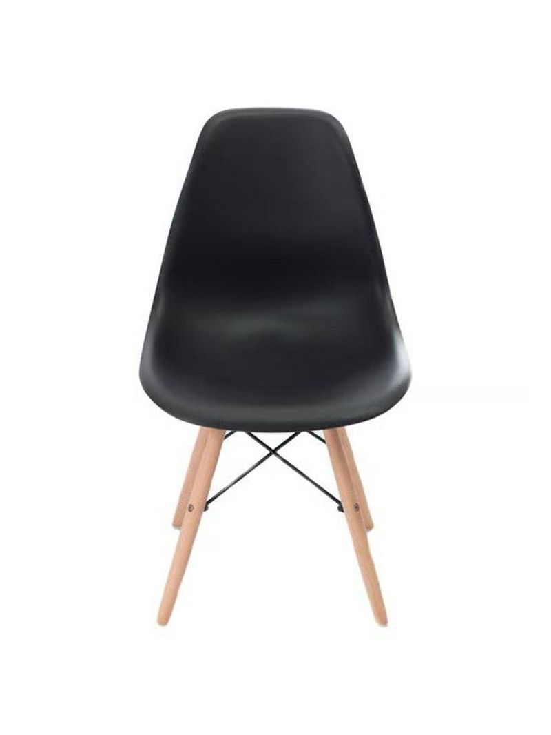 Cadeira Eiffel Charles Eames Preta Com Base De Madeira, Elegância E Conforto