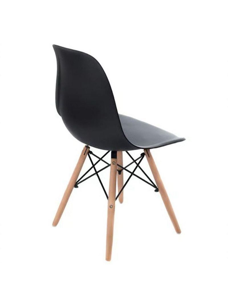 Cadeira Eiffel Charles Eames Preta Com Base De Madeira, Elegância E Conforto