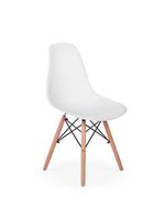 Cadeira Eiffel Charles Eames Branca Com Base De Madeira, Elegância E Conforto