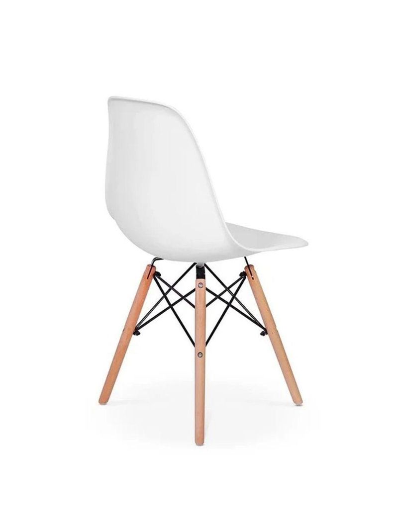 Cadeira Eiffel Charles Eames Branca Com Base De Madeira, Elegância E Conforto