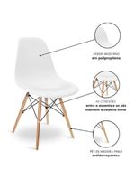 Cadeira Eiffel Charles Eames Branca Com Base De Madeira, Elegância E Conforto