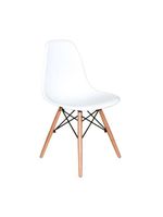 Cadeira Eiffel Charles Eames Branca Com Base De Madeira, Elegância E Conforto