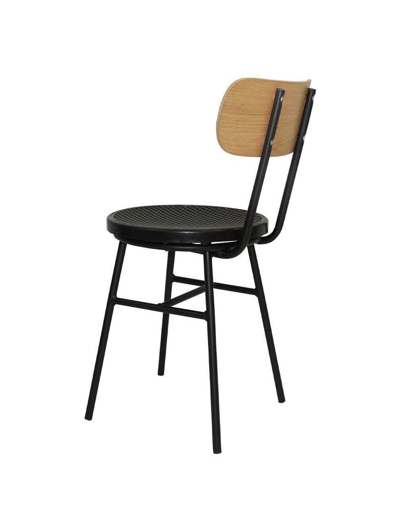 Cadeira Retro Decorativa Com Encosto Caramelo Preta Overseas