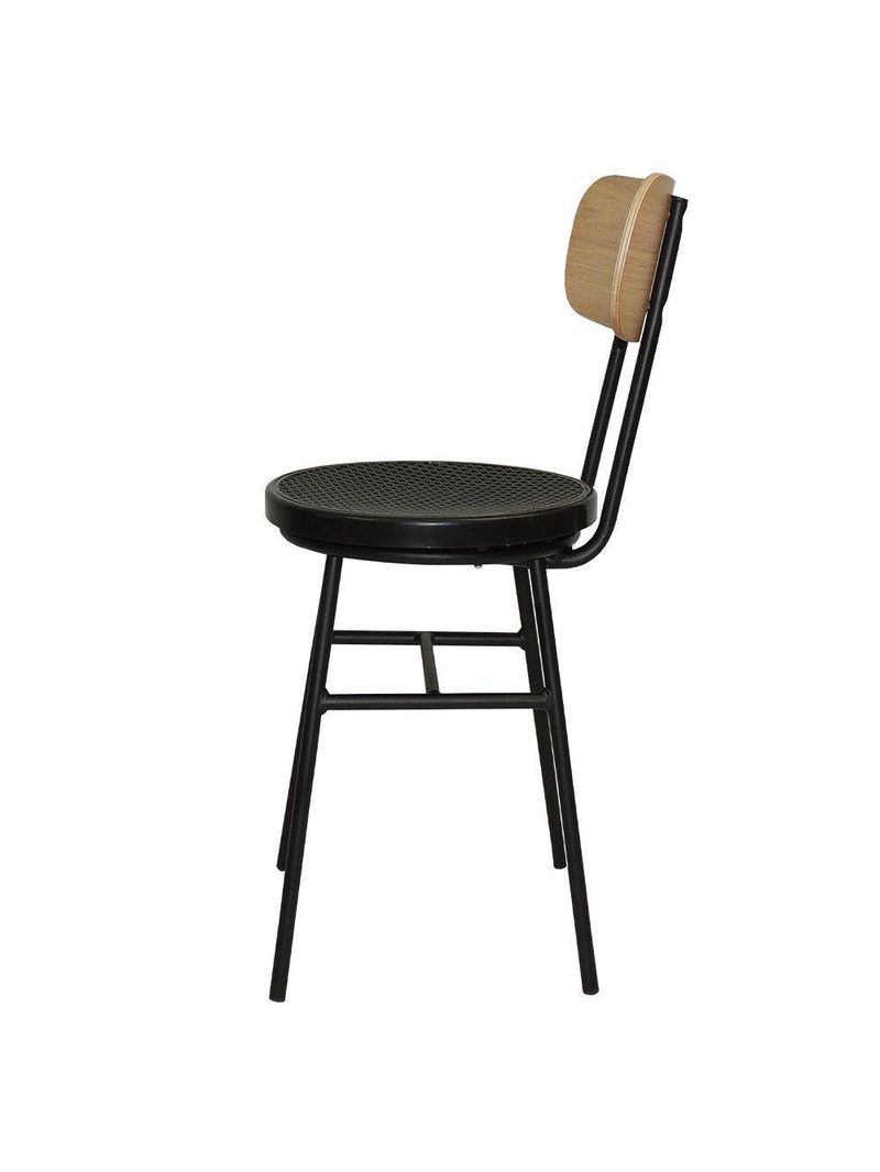 Cadeira Retro Decorativa Com Encosto Caramelo Preta Overseas