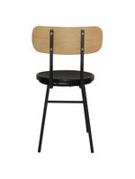 Cadeira Retro Decorativa Com Encosto Caramelo Preta Overseas