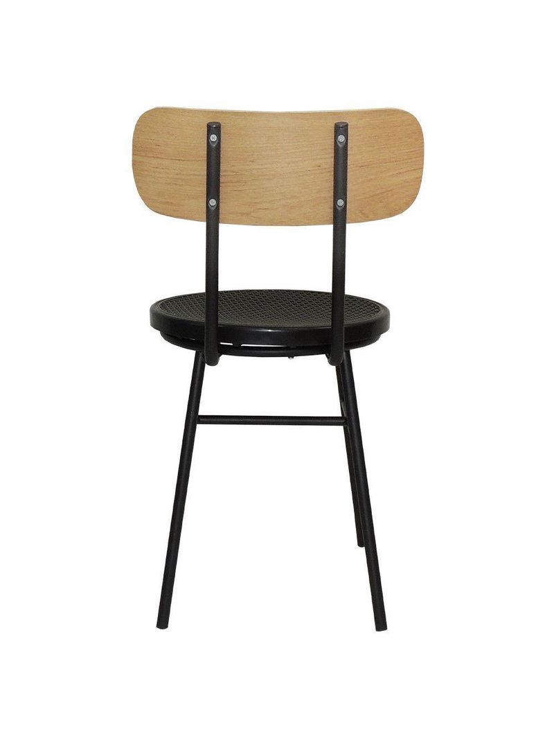 Cadeira Retro Decorativa Com Encosto Caramelo Preta Overseas