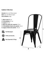 Kit Com 2 Cadeira Tolix Iron Aço Carbono Industrial Preto
