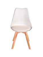 Cadeira Charles Eames Leda Luisa Saarinen Design Wood Estofada Base Madeira - Branca