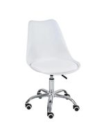 Kit 3 Cadeira Home Office Leda Giratória, Base Cromada Com Rodízios, Regulagem De Altura,branco
