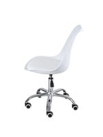 Kit 3 Cadeira Home Office Leda Giratória, Base Cromada Com Rodízios, Regulagem De Altura,branco
