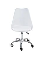 Kit 3 Cadeira Home Office Leda Giratória, Base Cromada Com Rodízios, Regulagem De Altura,branco