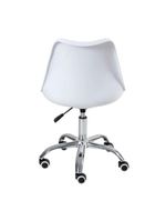 Kit 3 Cadeira Home Office Leda Giratória, Base Cromada Com Rodízios, Regulagem De Altura,branco