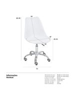 Kit 3 Cadeira Home Office Leda Giratória, Base Cromada Com Rodízios, Regulagem De Altura,branco