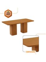 Mesa De Jantar Eloise 180cm Tampo MDF Com 6 Cadeira Moderna Veludo Capuccino Naturalle