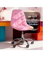 Cadeira Office Eiffel Botonê Ajustável Oficial Girat + Ebook Rosa 1