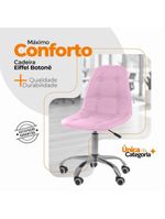 Cadeira Office Eiffel Botonê Ajustável Oficial Girat + Ebook Rosa 1