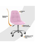 Cadeira Office Eiffel Botonê Ajustável Oficial Girat + Ebook Rosa 1