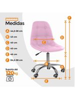 Cadeira Office Eiffel Botonê Ajustável Oficial Girat + Ebook Rosa 1