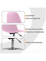 Cadeira Office Eiffel Botonê Ajustável Oficial Girat + Ebook Rosa 1