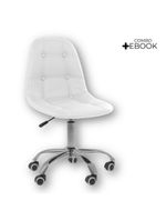 Cadeira Office Eiffel Botonê Ajustável Oficial Girat + Ebook Branco 1