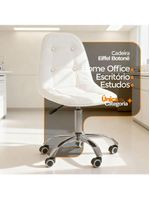 Cadeira Office Eiffel Botonê Ajustável Oficial Girat + Ebook Branco 1