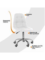 Cadeira Office Eiffel Botonê Ajustável Oficial Girat + Ebook Branco 1