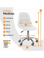 Cadeira Office Eiffel Botonê Ajustável Oficial Girat + Ebook Branco 1