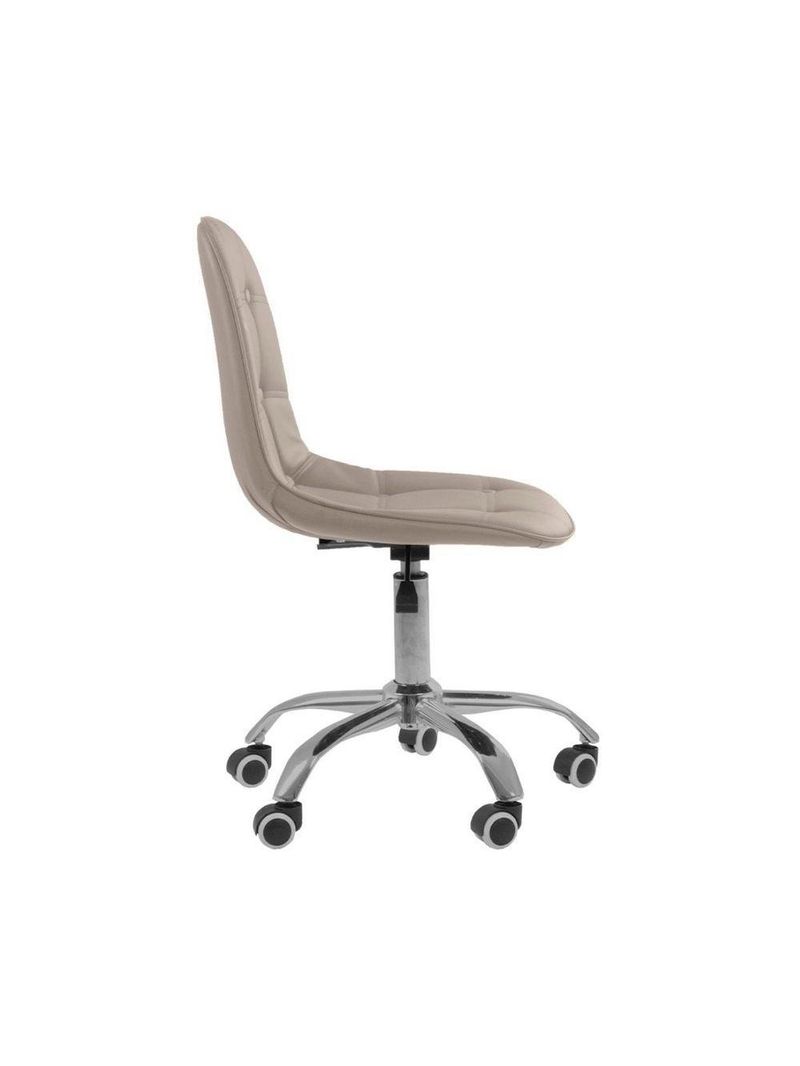 Cadeira Office Eiffel Botonê Ajustável Base Giratória Bege