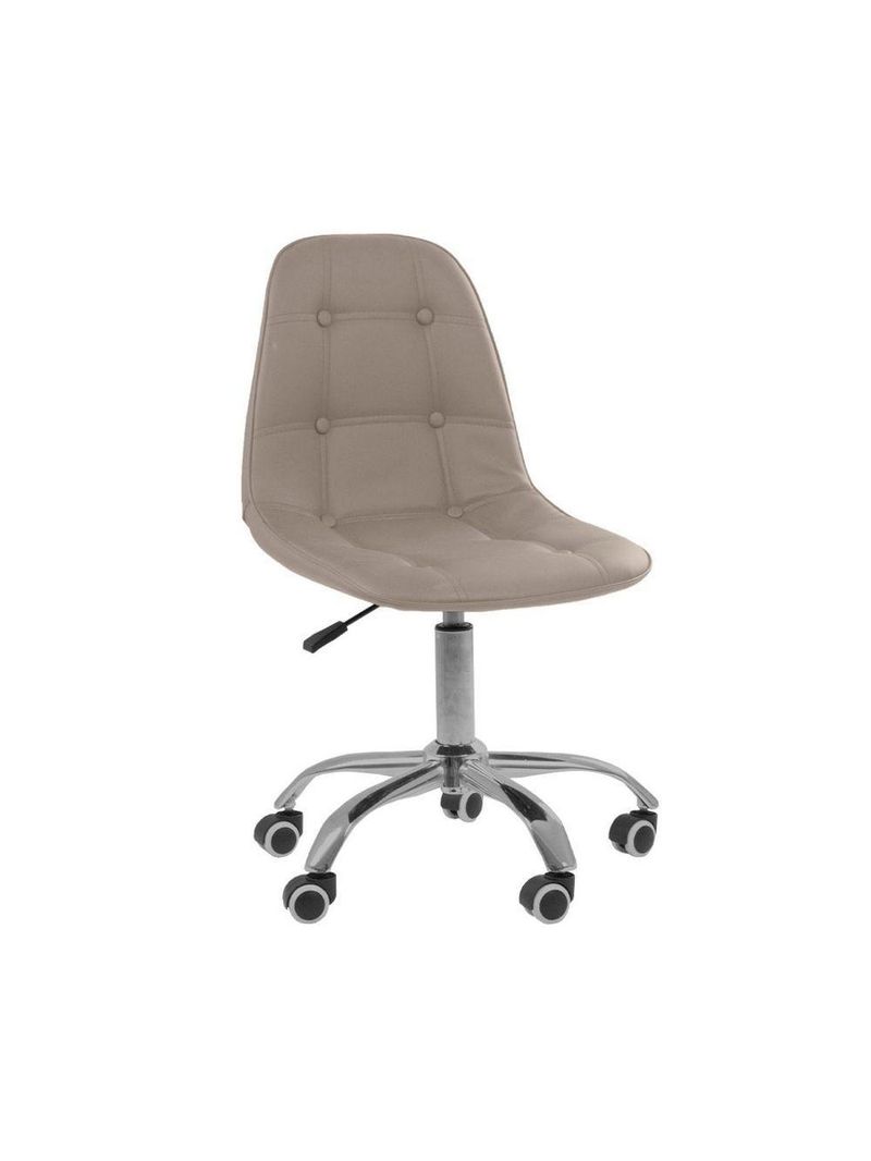 Cadeira Office Eiffel Botonê Ajustável Base Giratória Bege
