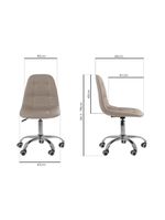 Cadeira Office Eiffel Botonê Ajustável Base Giratória Bege