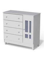 Quarto De Bebê Ariel 4 Portas Com Berço Americano Mirelle Branco Brilho - Carolina