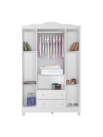 Quarto De Bebê Ariel 4 Portas Com Berço Americano Mirelle Branco Brilho - Carolina
