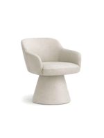 Cadeira De Mesa De Jantar Jade Base Cone Giratória Corano Off White - Nexta Casa