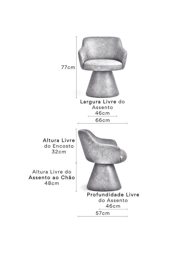 Cadeira De Mesa De Jantar Jade Base Cone Giratória Corano Off White - Nexta Casa