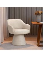 Cadeira De Mesa De Jantar Jade Base Cone Giratória Corano Off White - Nexta Casa