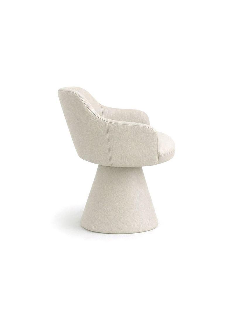 Cadeira De Mesa De Jantar Jade Base Cone Giratória Corano Off White - Nexta Casa